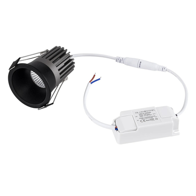 kelvo® DOT KLV-101-0308 Χωνευτό Φωτιστικό Downlight Σποτ LED 7W 910lm 38° AC 220-240V IP20 Φυσικό Λευκό 4500K - Bridgelux COB Chip & TÜV SÜD Driver - Μαύρο Ματ - Μ6 x Π6 x Υ7.8cm / Q5cm - 5 Χρόνια Εγγύηση
