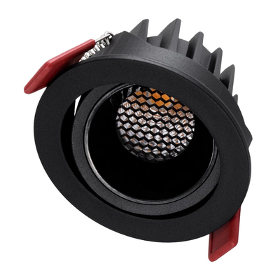 kelvo® LEO KLV-101-0311 Χωνευτό Κινούμενο Φωτιστικό Downlight Σποτ με Honeycomb Anti-Glare Reflector LED 10W 1250lm 38° AC 220-240V IP20 Θερμό Λευκό 2700K - Bridgelux COB Chip & TÜV SÜD Driver - Μαύρο Ματ - Μ8.5 x Π8.5 x Υ6.6cm / Q7.5cm - 5 Χρόνια Εγγύηση