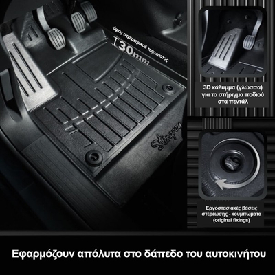 Race Action - Πατάκια Για Dacia Bigster 2025-2026 & Duster III (P1310) 2024-2026 5πορτο 4x4 Λάστιχο Σκαφάκια Προστατευτικά Με Κουμπώματα υλικό Λάστιχο για Επιβατικά Αυτοκίνητα - 2 τεμ. (5018452/ST)