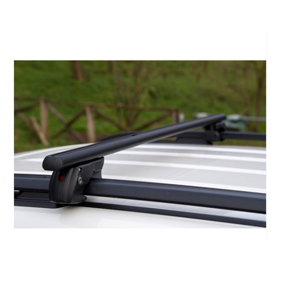 MENABO ΜΠΑΡΕΣ ΟΡΟΦΗΣ ΑΛΟΥΜΙΝΙΟΥ SHERMAN BLACK 120 cm ΣΕ ΜΑΥΡΟ ΧΡΩΜΑ ΓΙΑ Hyundai Lavita 5 doors 2001>2010 ΜΕ RAISED RAILS (Παράλληλες Μπάρες με Κενό) - 2 ΤΕΜ. (12280/MB)