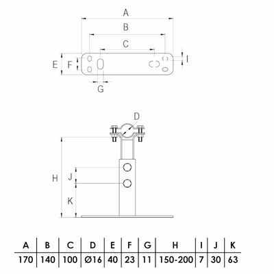 19938 | 19938 | ΡΥΘΜΙΖΟΜΕΝΗ ΒΑΣΗ  ΣΤΗΡΙΞΗΣ ΑΛΕΞΙΚΕΡΑΥΝΟΥ Ss V2A ANOΞΕΙΔΩΤΗ