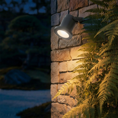 kelvo® GARDELINI KLV-101-0002-V2 Φωτιστικό Σποτ Τοίχου με Βάση για Λάμπα MR16 με Ντουί GU10 AC 220-240V Αδιάβροχο IP65 - Γκρι Ανθρακί Ματ - Μ10 x Π10 x Υ30cm