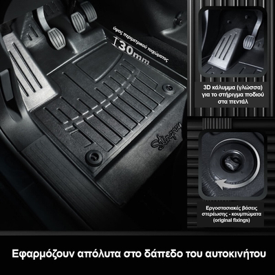 Race Axion - Πατάκια Για Fiat Fullback 2016> / Mitsubishi L200 2015-2023 / Pajero Sport 2015> Λάστιχο Σκαφάκια Προστατευτικά Με Κουμπώματα Για Επιβατικά Αυτοκίνητα - 2 τεμ. (5013022/ST)