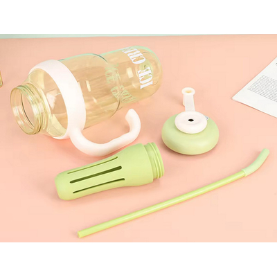 Φορητό παγούρι πλαστικό με καλαμάκι - 1300ml - RTS16 - 590166 - Pink