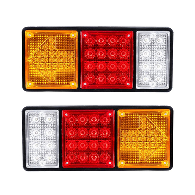 GLOBOSTAR® ARROWLIGHT 999-0261 Πίσω Φανάρι Οχημάτων Βέλος LED 9W 360lm 180° DC 24V Αδιάβροχο IP66 Πορτοκαλί & Κόκκινο & Ψυχρό Λευκό 6000K - Μ32 x Π3.5 x Υ14cm - Πακέτο 2 Τεμαχίων - 1 Χρόνο Εγγύηση