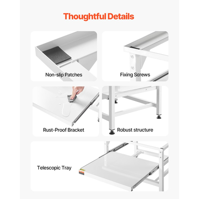 Βάση πλυντηρίου VEVOR, ύψος 410 mm, βάσεις πλυντηρίου και στεγνωτηρίου με συρόμενο δίσκο, χωρητικότητα βάρους 318 kg, αντιολισθητικά πόδια, βαριά ατσάλινη βάση πλυντηρίου ρούχων γενικής χρήσης, λευκό