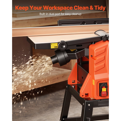 Συνδυασμός Πλάνης και Συνδετήρα Πάγκου VEVOR, 254 mm, 2,4 HP 8000 RPM Ξυλουργική Συνδετήρας Πάγκου με Βάση, Ίσια Κεφαλή Κοπής 2 Λεπίδων, Τραπέζι από Χυτό Αλουμινίου, Ρυθμιζόμενο Βάθος 0-3 mm, για Ξυλουργικές Εργασίες DIY