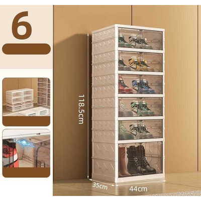 Πτυσσόμενη παπουτσοθήκη πλαστική διάφανη 12 θέσεων - 10707 - 282111