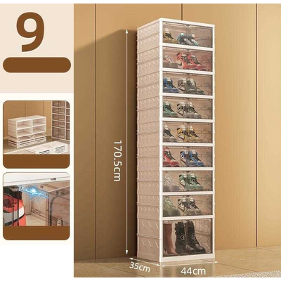 Πτυσσόμενη παπουτσοθήκη πλαστική διάφανη 18 θέσεων - 10708 - 282128