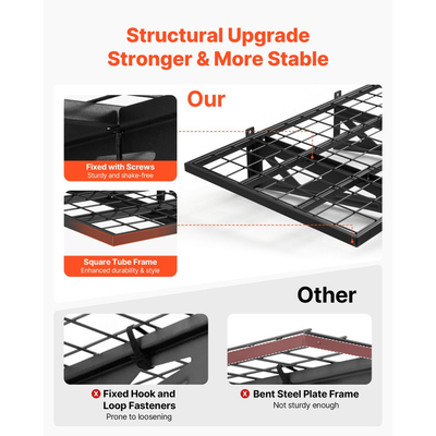 Ράφια τοίχου γκαράζ VEVOR 2 επιπέδων βαρέως τύπου, ατσάλινη μονάδα ραφιών τοίχου 610 x 914 mm με γάντζους, μεταλλική πλωτή βάση αποθήκευσης 610 x 914 mm ανά ράφι για γκαράζ, συνολική χωρητικότητα βάρους 227 kg