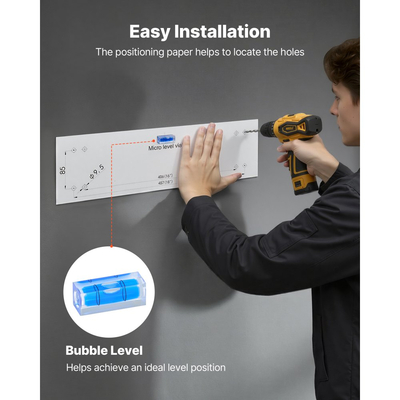 Ράφια τοίχου γκαράζ VEVOR 2 επιπέδων βαρέως τύπου, ατσάλινη μονάδα ραφιών τοίχου 610 x 1219 mm με γάντζους, μεταλλική πλωτή βάση αποθήκευσης 610 x 1219 mm ανά ράφι για γκαράζ, συνολική χωρητικότητα βάρους 227 kg