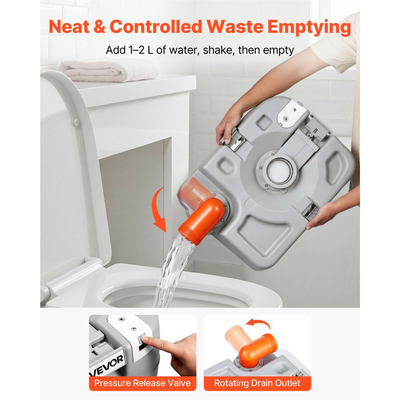 Φορητή τουαλέτα VEVOR, αποσπώμενη δεξαμενή απορριμμάτων 30 λίτρων, 200 ξεπλύματα, τουαλέτα κάμπινγκ για ενήλικες, γιογιό ταξιδιού εξωτερικού χώρου με δείκτη στάθμης, κατάλληλο για ταξίδια με τροχόσπιτο, κάμπινγκ, πεζοπορία, βαρκάδα και οδικά ταξίδια