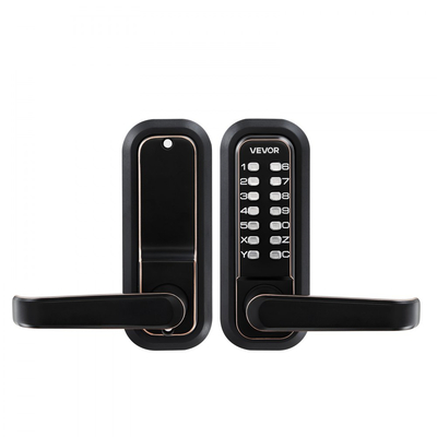 Μηχανική κλειδαριά εισόδου χωρίς κλειδί VEVOR, αναβάθμιση κωδικού 2.0, κωδικός 4-7 ψηφίων, κλειδαριά πόρτας με πληκτρολόγιο μονής όψης και λαβή, αυτόματο κλείδωμα, για εσωτερικό ή εξωτερικό χώρο, μπρούντζος με τριβή λαδιού