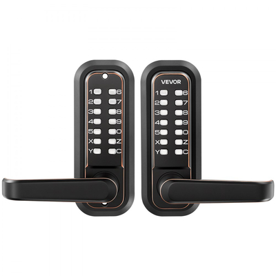 Μηχανική κλειδαριά εισόδου χωρίς κλειδί VEVOR, αναβάθμιση κωδικού 2.0, κωδικός 4-7 ψηφίων, κλειδαριά πόρτας με πληκτρολόγιο διπλής όψης με συνδυασμό κουμπιών και λαβή, αυτόματο κλείδωμα, για εσωτερικό ή εξωτερικό χώρο, μπρούντζος με λάδωμα