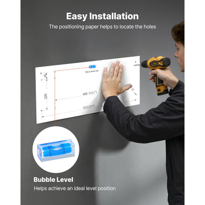 Ράφια τοίχου γκαράζ VEVOR 2 επιπέδων βαρέως τύπου, ατσάλινη μονάδα ραφιών τοίχου 61 x 122 cm με γάντζους, μεταλλική πλωτή βάση αποθήκευσης 610 x 1219 mm ανά ράφι με συνολική χωρητικότητα βάρους 235 kg, μαύρη