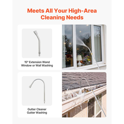 Τηλεσκοπική ράβδος πλύσης υψηλής πίεσης VEVOR 2,74 m, 3 τμημάτων με ράβδους επέκτασης πλύσης υψηλής πίεσης, 7 ακροφύσια, προσαρμογέας σωλήνα, ιμάντας στήριξης, τσάντα αποθήκευσης, τηλεσκοπικός καθαριστής υδρορροών 4000 PSI για υψηλό βαθμό καθαρισμού