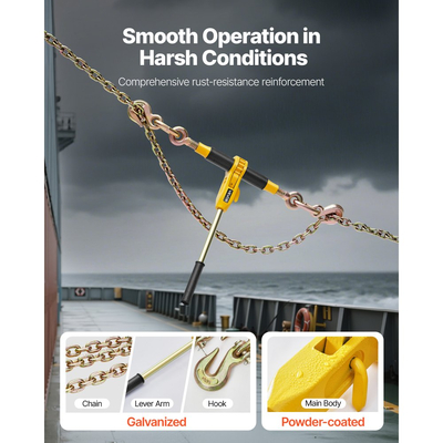 Δέσιμο αλυσίδας VEVOR με καστάνια, αλυσίδες G80 5/16 ίντσες x 12,8 πόδια, φορτίο εργασίας 8000 λίβρες με δέσιμο καστάνιας, σετ αλυσίδων και δεσίματος, δεσίματα αλυσίδας για μεταφορά, ρυμούλκηση, υλοτομία (4 σετ)