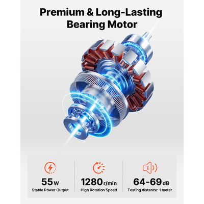 Ανεμιστήρας δαπέδου υψηλής ταχύτητας VEVOR 40 cm, βιομηχανικός ανεμιστήρας δαπέδου 1450 CFM με λαβή, ταλάντωση 75°, ρυθμιζόμενο ύψος 3 ταχυτήτων, μεταλλικός, κατασκευασμένος για επαγγελματικούς χώρους, γκαράζ, εργαστήριο, σπίτι, ασημί