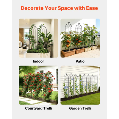 Πλέγμα Κήπου VEVOR, Πλέγμα Τριανταφυλλιάς 180 x 52,5 cm, Συσκευασία 6 Πλέγματα Τριανταφυλλιάς για Λουλούδια Κήπου με Φινίρισμα Ηλεκτροστατικής Βαφής & Βολικό Σχεδιασμό Κλειδώματος, Πλέγματα Στήριξης Φυτών για Λουλούδια, Λαχανικά, Τριαντάφυλλα