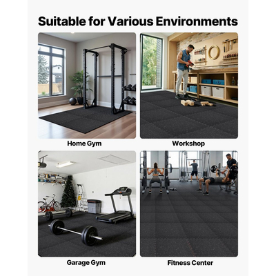 Χαλί άσκησης παζλ VEVOR, 24 τεμάχια χαλάκια γυμναστικής, 610 x 610 x 14 mm, Σετ χαλιών αφρού EVA υψηλής πυκνότητας, μαλακά πλακάκια από καουτσούκ που αλληλοσυνδέονται, προστατευτική επένδυση δαπέδου με λευκές κουκκίδες για γυμναστήριο στο σπίτι και γραφείο