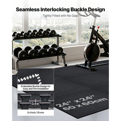 Χαλί άσκησης παζλ VEVOR, 24 τεμάχια χαλάκια εξοπλισμού γυμναστικής, 610 x 610 x 10 mm, Σετ χαλιών αφρού EVA υψηλής πυκνότητας, μαλακά πλακάκια από καουτσούκ που αλληλοσυνδέονται, προστατευτική επένδυση δαπέδου με μπλε κουκκίδες για γυμναστήριο στο σπίτι και γραφείο