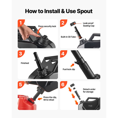 Μεταλλικό δοχείο καυσίμου VEVOR, 20 λίτρα, δοχείο καυσίμου Jerry με στόμιο και άνετη λαβή, μέγιστη ροή 6 λίτρα/λεπτό, στεγανό και ανθεκτικό στη διάβρωση μεταλλικό ρεζερβουάρ βενζίνης για τα περισσότερα αυτοκίνητα, μοτοσικλέτα, ATV, UTV, μαύρο