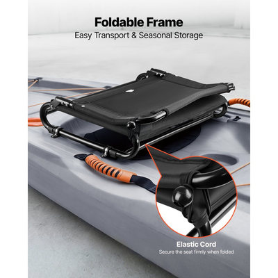 Κάθισμα καγιάκ VEVOR, 1 πακέτο 20 mm υπερυψωμένο ύψος, πτυσσόμενο κάθισμα με στήριξη πλάτης, αναβάθμιση αντικατάστασης για Tamarack, Tahoma, Tioga, Spitfire, Kenai & Daylite, καγιάκ καθίσματος/ψαρέματος/φουσκωτό & βάρκα με κουπιά