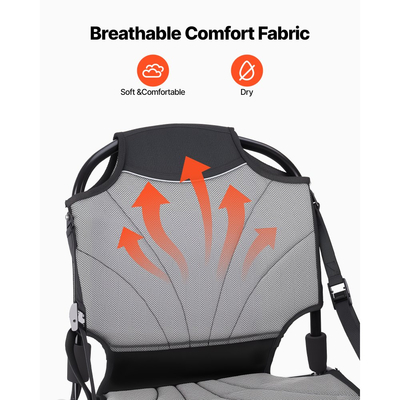 Κάθισμα καγιάκ VEVOR, 1 πακέτο 34 mm υπερυψωμένο ύψος, πτυσσόμενο κάθισμα κανό γενικής χρήσης με ρυθμιζόμενη στήριξη πλάτης, ρυθμιζόμενους ιμάντες και πλαίσιο από κράμα αλουμινίου για καγιάκ και κανό με δυνατότητα καθίσματος/ψαρέματος/φουσκωτά