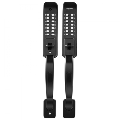Μηχανική κλειδαριά εισόδου χωρίς κλειδί VEVOR, αναβάθμιση κωδικού 2.0, κωδικός 4-7 ψηφίων, κλειδαριά πόρτας με πληκτρολόγιο διπλής όψης με συνδυασμό κουμπιών και λαβή έλξης, αυτόματο κλείδωμα, για πύλες κήπου, εσωτερικού ή εξωτερικού χώρου