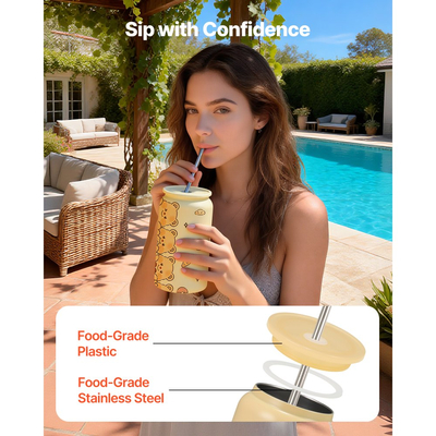 Ποτήρια εξάχνωσης VEVOR, συσκευασία των 12, Πολύχρωμα ποτήρια χύμα των 473 mL, Ποτήρια εξάχνωσης από ανοξείδωτο ατσάλι με καπάκια και καλαμάκια, Μονωμένο ποτήρι διπλού τοιχώματος, για εξατομικευμένη προσαρμογή DIY