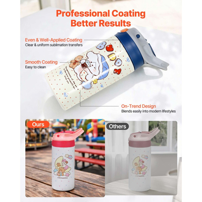 Ποτήρια εξάχνωσης VEVOR, συσκευασία των 12, Παιδικά μπουκάλια νερού εξάχνωσης 355 ml, Ποτήρια από ανοξείδωτο ατσάλι τροφίμων με καπάκια και καλαμάκια, Διπλό τοίχωμα με μόνωση, για εξατομικευμένη προσαρμογή DIY