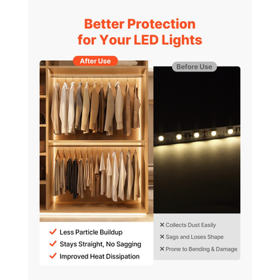 VEVOR 20 τεμάχια καναλιού αλουμινίου LED σχήματος V 3,3 ft/1M, με γαλακτώδες κάλυμμα, καπάκια και κλιπ στερέωσης, προφίλ αλουμινίου για εγκαταστάσεις λωρίδων LED, εύκολη εγκατάσταση, για κάτω από τον πάγκο ντουλαπιού