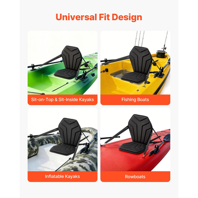 Κάθισμα καγιάκ VEVOR, 1 πακέτο πάχους 31 mm, Κάθισμα σανίδας γενικής χρήσης με υποστήριξη πλάτης, Εξαγωνικό μαλακό μαξιλάρι καθίσματος στην κορυφή με τσάντα αποθήκευσης και ρυθμιζόμενους ιμάντες για SUP, καγιάκ ψαρέματος/φουσκωτό