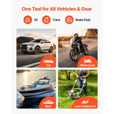 Εξολκέας υγρών VEVOR, χωρητικότητας 9,5 L, πνευματικός/χειροκίνητος εξολκέας υγρών κενού με άλογο μήκους 150 cm και τρεις σωλήνες προέκτασης 120 cm, αντλία αλλαγής λαδιού με δεξαμενή PE για αυτοκίνητα, χλοοκοπτικά, σκάφη