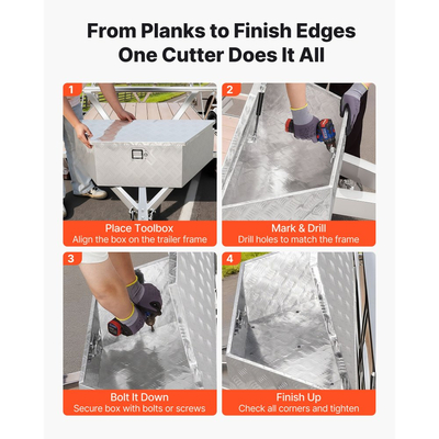 VEVOR Κουτί με Γλωσσίδα Τρέιλερ, Εργαλειοθήκη Αλουμινίου για Γλωσσίδα Τρέιλερ 990 x 419 x 305 mm, Βαριάς Χρήσης Οργανωτής Αποθήκευσης με Κλειδαριά & Κλειδιά, Εργαλειοθήκη Πολλαπλών Χρήσεων για Πλατφόρμα Pickup, RV, SUV, Οχήματος Εκτός Δρόμου, Ασημί