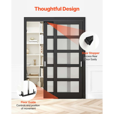 Κιτ εξαρτημάτων συρόμενης πόρτας παράκαμψης VEVOR, εξαρτήματα πόρτας παράκαμψης διπλής τροχιάς από κράμα αλουμινίου 1524 mm, ομαλή και αθόρυβη ολίσθηση, εύκολη εγκατάσταση, για σύστημα 2 πορτών πάχους 25 έως 45 mm και πλάτους 762 mm