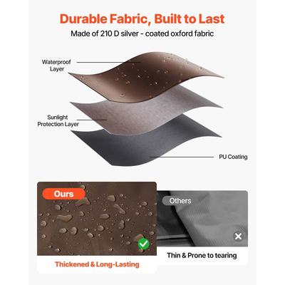 Πλευρικά τοιχώματα VEVOR με στέγαστρο, 1,73 x 1,48 m, Τοίχοι σκηνής με στέγαστρο με αδιάβροχη στρώση και στρώμα προστασίας από το ηλιακό φως, Σχεδιασμός μονόπλευρου παραθύρου, Κατάλληλο για σκηνές εξωτερικών εκδηλώσεων, Περίπτερα πωλητών (μόνο 3 πλευρικά τοιχώματα, καφέ)