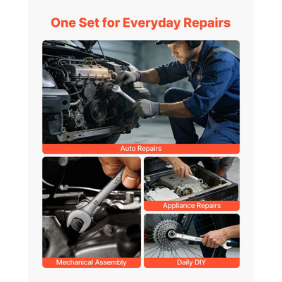 Σετ κλειδιών VEVOR, 32 τεμαχίων SAE και μετρικά, κλειδιά 12 σημείων με άκρο σε κουτί και ανοιχτό άκρο υπό γωνία 15° με θήκη τύλιξης, από ανθρακούχο χάλυβα, για γενικές επισκευές σπιτιού και αυτοκινήτων