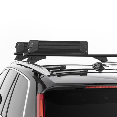 Menabo - Βάση Σκι Οροφής Αλουμινίου Yelo 4 NS Black με Κλειδί για 4 Ζευγάρια Σκι ή 2 Snowboard για Ασφαλή Μεταφορά Φορτίου - 1 Σετ (14590/MB)