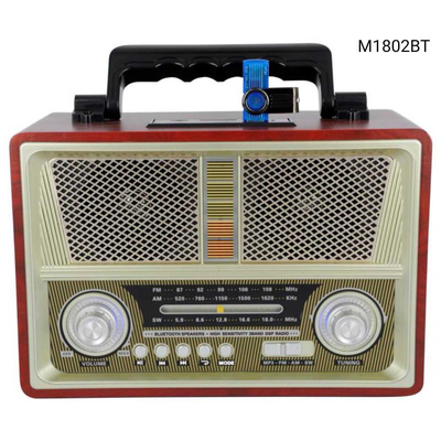 Επαναφορτιζόμενο ραδιόφωνο Retro - M1802-BT - 018022 - Silver