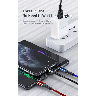 Καλώδιο φόρτισης & data 3in1 - Fast Charge - CL-971 - 1.2m - AWEI - 022170