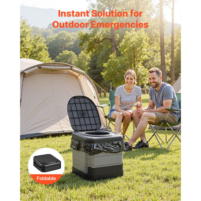 Φορητή τουαλέτα VEVOR, Χωρητικότητα 150 kg, Πτυσσόμενη τουαλέτα κάμπινγκ για ενήλικες, Γιογιό ταξιδιού εξωτερικού χώρου με τσάντα μεταφοράς, Σακούλες απορριμμάτων, Κατάλληλο για οικιακή χρήση, Ταξίδια με τροχόσπιτο, Κάμπινγκ, Πεζοπορία, Βαρκάδα, Αυτοκίνητο, Εκδρομές