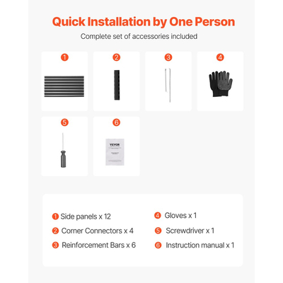 Μεταλλικό υπερυψωμένο παρτέρι VEVOR, γαλβανισμένο κουτί κήπου εξωτερικού χώρου 2,4 x 1,2 x 0,6 m, ανοιχτού πάτου, μεγάλο υπερυψωμένο παρτέρι για καλλιέργεια λαχανικών, λουλουδιών, βοτάνων και παχύφυτων, σκούρο γκρι