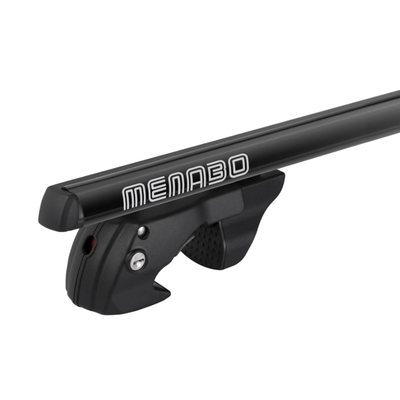 MENABO ΜΠΑΡΕΣ ΟΡΟΦΗΣ ΑΛΟΥΜΙΝΙΟΥ SHERMAN BLACK 120 cm ΣΕ ΜΑΥΡΟ ΧΡΩΜΑ ΓΙΑ Subaru Impreza (GG) Station Wagon 5 doors 2000>2007 ΜΕ RAISED RAILS (Παράλληλες Μπάρες με Κενό) - 2 ΤΕΜ. (12280/MB)