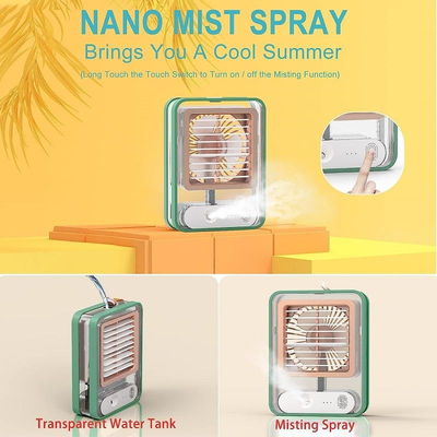 Επαναφορτιζόμενος mini ανεμιστήρας & υγραντήρας - 903487 - Blue