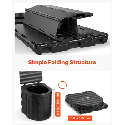 Φορητό κιτ τουαλέτας VEVOR, χωρητικότητα 150 kg, πτυσσόμενη τουαλέτα κάμπινγκ με αναδυόμενη σκηνή απορρήτου, γιογιό ταξιδιού εξωτερικού χώρου για ενήλικες με τσάντες μεταφοράς, σακούλες απορριμμάτων, κατάλληλο για ταξίδια με τροχόσπιτο, κάμπινγκ, πεζοπορία