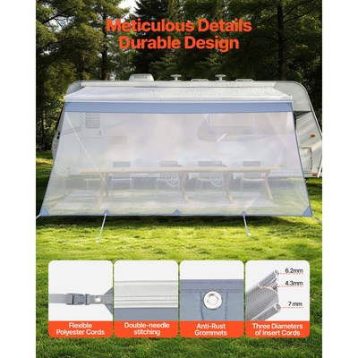 Σκίαστρο για τέντες VEVOR RV, 2 x 4,3 m Πολυεστερικό πλέγμα για σκίαση (χωράει τέντες 4,5 m), Διπλά ραμμένο αναπνεύσιμο αντηλιακό για ταξίδια και υπαίθριες κατασκηνώσεις RV
