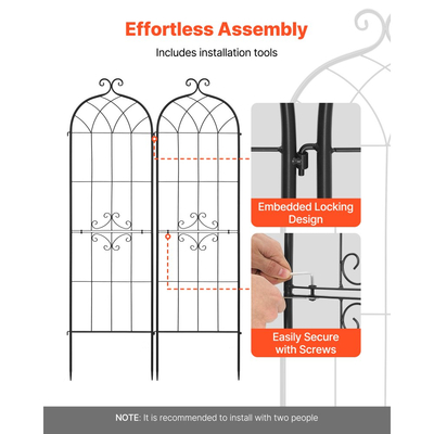 Πλέγμα Κήπου VEVOR, Πλέγμα Τριανταφυλλιάς 180 x 52,5 cm, Συσκευασία 4 Πλέγματα Τριανταφυλλιάς για Λουλούδια Κήπου με Φινίρισμα Ηλεκτροστατικής Βαφής & Βολικό Σχεδιασμό Κλειδώματος, Πλέγματα Στήριξης Φυτών για Λουλούδια, Λαχανικά, Τριαντάφυλλα