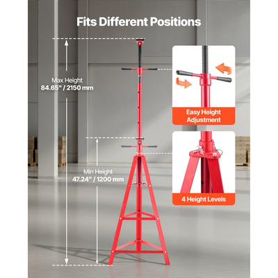 Βάση τρίποδου VEVOR για ανύψωση κάτω από το έδαφος, βάση γρύλου υψηλής ανύψωσης χωρητικότητας 2 τόνων, στήριξη κάτω από το έδαφος, ανύψωση από 1200 mm έως 2150 mm, ρυθμιζόμενο ύψος 4 επιπέδων, βαρέως τύπου ανθρακούχος χάλυβας για ανύψωση και στήριξη αυτοκινήτου