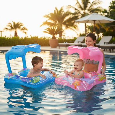 Παιδικό φουσκωτό σωσίβιο με κάθισμα & σκέπαστρο - 155015